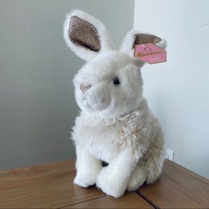 FAO Schwarz | Bunny Rabbit Plush Sparkles White & Gold Glitter Tags Easter